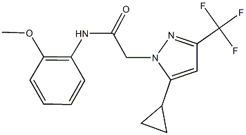 2-[5-cyclopropyl-3-(trifluoromethyl)-1H-pyrazol-1-yl]-N-(2-methoxyphenyl)acetamide,1005640-09-4,结构式