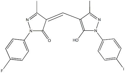 2-(4-fluorophenyl)-4-{[5-hydroxy-1-(4-iodophenyl)-3-methyl-1H-pyrazol-4-yl]methylene}-5-methyl-2,4-dihydro-3H-pyrazol-3-one Structure