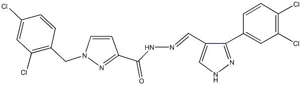 1-(2,4-dichlorobenzyl)-N'-{[3-(3,4-dichlorophenyl)-1H-pyrazol-4-yl]methylene}-1H-pyrazole-3-carbohydrazide Struktur
