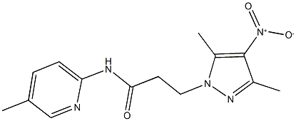 3-{4-nitro-3,5-dimethyl-1H-pyrazol-1-yl}-N-(5-methyl-2-pyridinyl)propanamide Structure