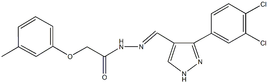 N'-{[3-(3,4-dichlorophenyl)-1H-pyrazol-4-yl]methylene}-2-(3-methylphenoxy)acetohydrazide Struktur