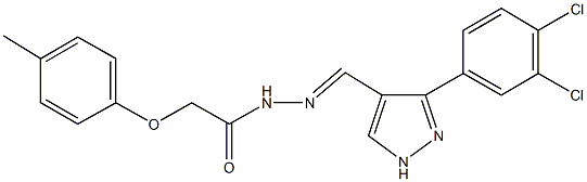 N'-{[3-(3,4-dichlorophenyl)-1H-pyrazol-4-yl]methylene}-2-(4-methylphenoxy)acetohydrazide Structure