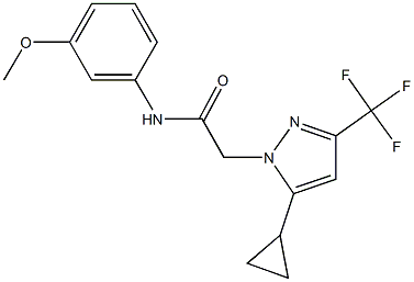 2-[5-cyclopropyl-3-(trifluoromethyl)-1H-pyrazol-1-yl]-N-(3-methoxyphenyl)acetamide Structure