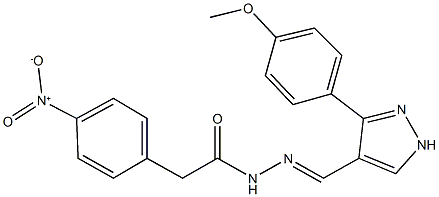 2-{4-nitrophenyl}-N'-{[3-(4-methoxyphenyl)-1H-pyrazol-4-yl]methylene}acetohydrazide,1006500-72-6,结构式