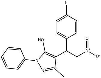 4-{1-(4-fluorophenyl)-2-nitroethyl}-3-methyl-1-phenyl-1H-pyrazol-5-ol Structure