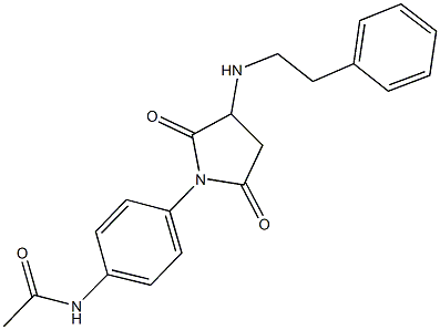 N-(4-{2,5-dioxo-3-[(2-phenylethyl)amino]-1-pyrrolidinyl}phenyl)acetamide 结构式