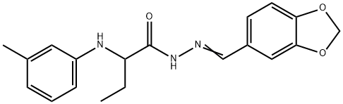 N'-(1,3-benzodioxol-5-ylmethylene)-2-(3-toluidino)butanohydrazide|