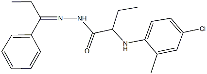 2-(4-chloro-2-methylanilino)-N'-(1-phenylpropylidene)butanohydrazide Structure