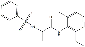 N-(2-ethyl-6-methylphenyl)-2-[(phenylsulfonyl)amino]propanamide Struktur