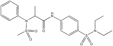 N-{4-[(diethylamino)sulfonyl]phenyl}-2-[(methylsulfonyl)anilino]propanamide Structure