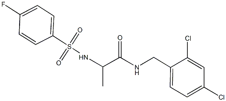 N-(2,4-dichlorobenzyl)-2-{[(4-fluorophenyl)sulfonyl]amino}propanamide 化学構造式