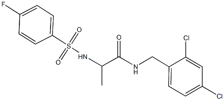 N-(2,4-dichlorobenzyl)-2-{[(4-fluorophenyl)sulfonyl]amino}propanamide 结构式