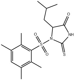 5-isobutyl-1-[(2,3,5,6-tetramethylphenyl)sulfonyl]-2-thioxo-4-imidazolidinone,1008063-89-5,结构式