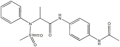 N-[4-(acetylamino)phenyl]-2-[(methylsulfonyl)anilino]propanamide 化学構造式