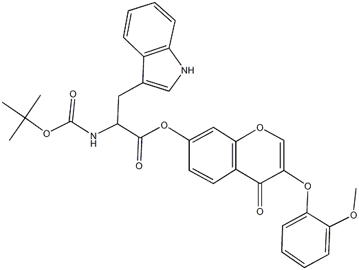 3-(2-methoxyphenoxy)-4-oxo-4H-chromen-7-yl 2-[(tert-butoxycarbonyl)amino]-3-(1H-indol-3-yl)propanoate Structure