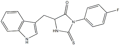 3-(4-fluorophenyl)-5-(1H-indol-3-ylmethyl)-2-thioxo-4-imidazolidinone 结构式