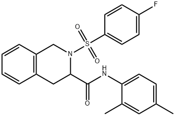 N-(2,4-dimethylphenyl)-2-[(4-fluorophenyl)sulfonyl]-1,2,3,4-tetrahydro-3-isoquinolinecarboxamide 化学構造式