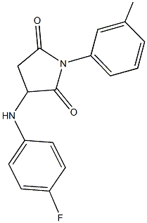3-(4-fluoroanilino)-1-(3-methylphenyl)-2,5-pyrrolidinedione Struktur