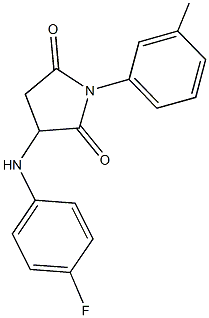 3-(4-fluoroanilino)-1-(3-methylphenyl)-2,5-pyrrolidinedione Structure