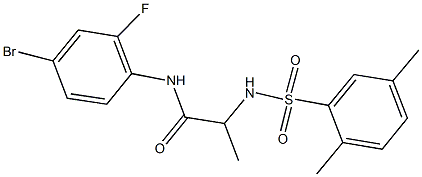 1008481-42-2 N-(4-bromo-2-fluorophenyl)-2-{[(2,5-dimethylphenyl)sulfonyl]amino}propanamide