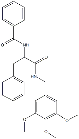 N-{1-benzyl-2-oxo-2-[(3,4,5-trimethoxybenzyl)amino]ethyl}benzamide Struktur