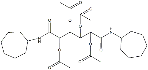 2,3-bis(acetyloxy)-1-[1-(acetyloxy)-2-(cycloheptylamino)-2-oxoethyl]-4-(cycloheptylamino)-4-oxobutyl acetate Structure