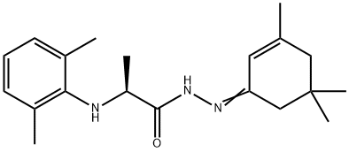 2-(2,6-dimethylanilino)-N'-(3,5,5-trimethyl-2-cyclohexen-1-ylidene)propanohydrazide 化学構造式