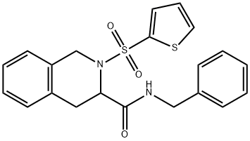 N-benzyl-2-(2-thienylsulfonyl)-1,2,3,4-tetrahydro-3-isoquinolinecarboxamide Struktur