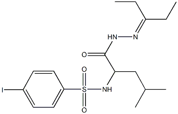 N-(1-{[2-(1-ethylpropylidene)hydrazino]carbonyl}-3-methylbutyl)-4-iodobenzenesulfonamide 化学構造式