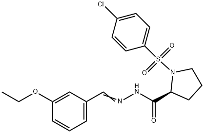 1-[(4-chlorophenyl)sulfonyl]-N'-(3-ethoxybenzylidene)-2-pyrrolidinecarbohydrazide 化学構造式
