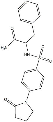 2-({[4-(2-oxo-1-pyrrolidinyl)phenyl]sulfonyl}amino)-3-phenylpropanamide Struktur
