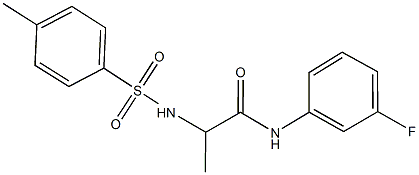 N-(3-fluorophenyl)-2-{[(4-methylphenyl)sulfonyl]amino}propanamide 化学構造式