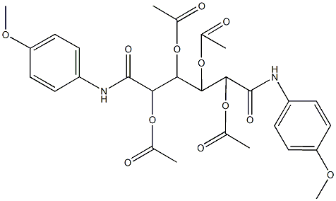 2,3-bis(acetyloxy)-1-[1-(acetyloxy)-2-(4-methoxyanilino)-2-oxoethyl]-4-(4-methoxyanilino)-4-oxobutyl acetate 结构式