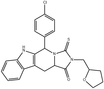 1008993-84-7 5-(4-chlorophenyl)-2-(tetrahydro-2-furanylmethyl)-3-thioxo-2,3,5,6,11,11a-hexahydro-1H-imidazo[5',1':6,1]pyrido[3,4-b]indol-1-one