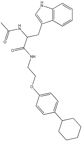 2-(acetylamino)-N-[2-(4-cyclohexylphenoxy)ethyl]-3-(1H-indol-3-yl)propanamide,1009053-19-3,结构式