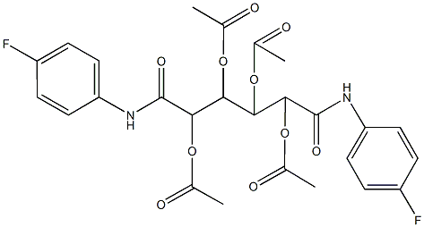 2,3-bis(acetyloxy)-1-[1-(acetyloxy)-2-(4-fluoroanilino)-2-oxoethyl]-4-(4-fluoroanilino)-4-oxobutyl acetate Structure