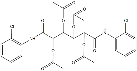 2,3-bis(acetyloxy)-1-[1-(acetyloxy)-2-(2-chloroanilino)-2-oxoethyl]-4-(2-chloroanilino)-4-oxobutyl acetate Structure