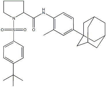 N-[4-(1-adamantyl)-2-methylphenyl]-1-[(4-tert-butylphenyl)sulfonyl]-2-pyrrolidinecarboxamide Structure