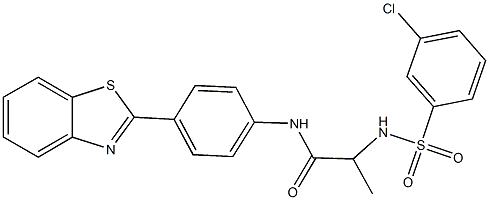 N-[4-(1,3-benzothiazol-2-yl)phenyl]-2-{[(3-chlorophenyl)sulfonyl]amino}propanamide Structure