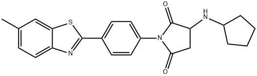 3-(cyclopentylamino)-1-[4-(6-methyl-1,3-benzothiazol-2-yl)phenyl]-2,5-pyrrolidinedione,1009419-73-1,结构式