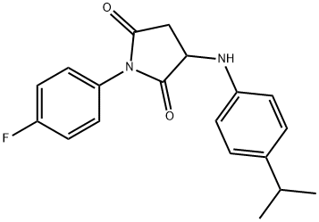 1-(4-fluorophenyl)-3-(4-isopropylanilino)-2,5-pyrrolidinedione 化学構造式