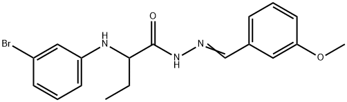 2-(3-bromoanilino)-N'-(3-methoxybenzylidene)butanohydrazide Struktur