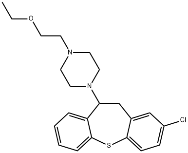 2-[4-(2-chloro-10,11-dihydrodibenzo[b,f]thiepin-10-yl)-1-piperazinyl]ethyl ethyl ether,101040-96-4,结构式