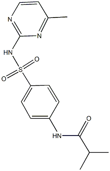 2-methyl-N-(4-{[(4-methyl-2-pyrimidinyl)amino]sulfonyl}phenyl)propanamide 化学構造式