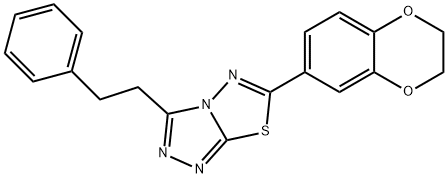 6-(2,3-dihydro-1,4-benzodioxin-6-yl)-3-(2-phenylethyl)[1,2,4]triazolo[3,4-b][1,3,4]thiadiazole 结构式