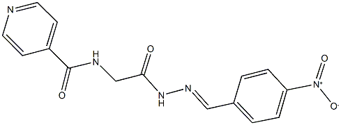 N-[2-(2-{4-nitrobenzylidene}hydrazino)-2-oxoethyl]isonicotinamide Structure