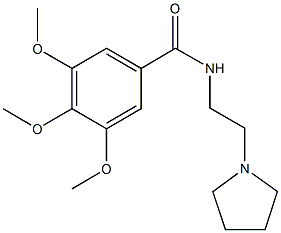 3,4,5-trimethoxy-N-[2-(1-pyrrolidinyl)ethyl]benzamide 结构式