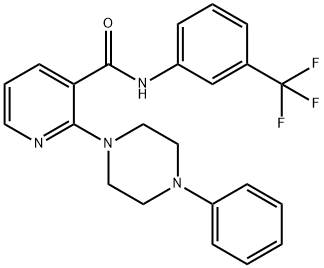 2-(4-phenyl-1-piperazinyl)-N-[3-(trifluoromethyl)phenyl]nicotinamide Struktur