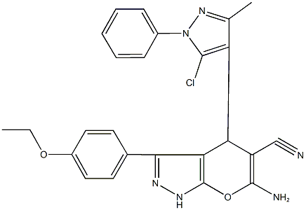 6-amino-4-(5-chloro-3-methyl-1-phenyl-1H-pyrazol-4-yl)-3-(4-ethoxyphenyl)-1,4-dihydropyrano[2,3-c]pyrazole-5-carbonitrile|