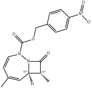 4-[hydroxy(oxido)amino]benzyl (7R,8R)-5,8-dimethyl-9-oxo-1,2-diazabicyclo[5.2.0]nona-3,5-diene-2-carboxylate 结构式